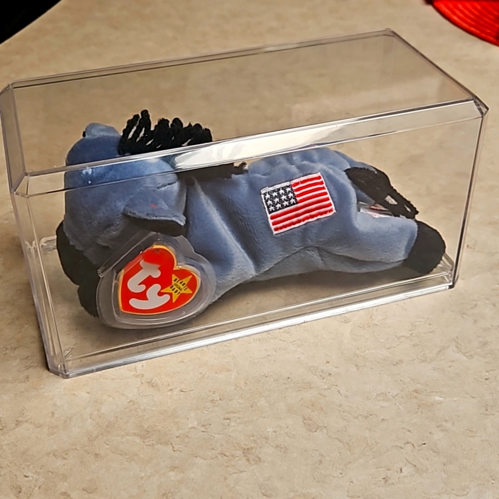 "Lefty" Democratic Beanie Baby Donkey 1996 in Display Case